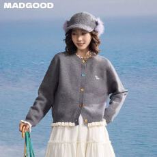 批发秋季新款韩系甜美彩色纽扣<b class='q'>开衫</b>休闲百搭撞色花边假两件<b class='q'>圆领</b>毛衣女