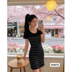 批发韩购东大门气质条纹修身显身材百搭<b class='q'>连衣裙</b>