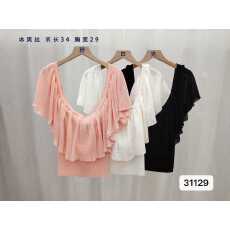 批发<b class='q'>荷叶边</b>一字肩抹胸背心外穿露肩针织