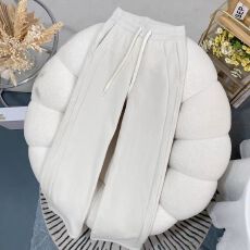 批发秋<b class='q'>冬</b>新款高腰松紧阔腿裤女百搭显瘦坠感直筒运动休闲裤加绒加厚