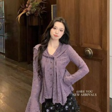 批发SEE YOU-柔魔法不同穿法冬复古<b class='q'>蕾丝</b>刺绣不规则小衫(配<b class='q'>披肩</b>)