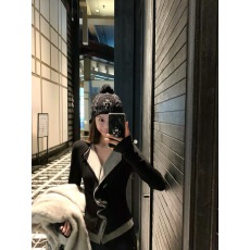 批发大瓶定制精致瘦 巴掌腰显瘦双层边<b class='q'>黑色</b>百搭假两件打底针织衫女冬