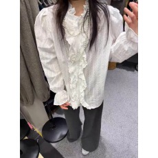 批发2025春季新款法式衬衫女宽松设计感气质长袖衬衣