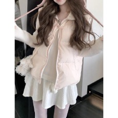 批发THETURE初雪甜岛<b class='q'>羽绒服</b>马甲外套<b class='q'>女</b>立领加厚保暖马夹秋冬新款格子