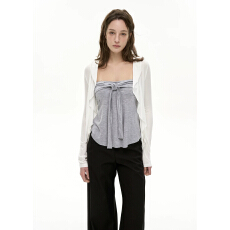 批发HEYABC 春夏荷叶边开衫抹胸上衣2026<b class='q'>女</b>百搭减龄纯欲凉感<b class='q'>长袖</b><b class='q'>T</b><b class='q'>恤</b>