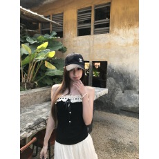 批发红人馆背心女<b class='q'>夏</b>外穿2026新款美背辣妹设计感短款黑色无袖抹胸上衣