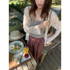 批发纯欲风<b class='q'>镂空</b>勾花薄款长袖蕾丝防晒开衫女夏季时尚百搭<b class='q'>罩衫</b>披肩