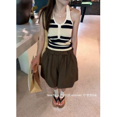 批发BADX<b class='q'>正品</b>韩韩系挂脖条纹无袖吊带背心女夏季修身显瘦百搭针织上衣