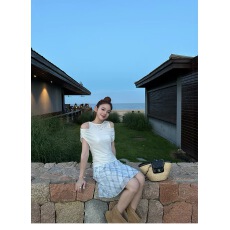 批发Goo Goo Eyes韩系真两件叠穿天丝斜肩<b class='q'>上衣</b><b class='q'>女</b>夏修身显瘦气质两件套