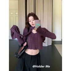 批发HOLDER<b class='q'>韩国</b>2026新款温柔风麻花针织衫女早秋软糯毛衣＋围巾两件套