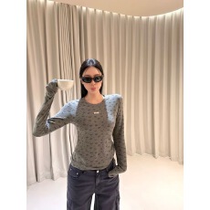 批发周淼ZHOUMIAO 妮味百搭基础碎花发热针织T恤<b class='q'>修身</b>显瘦长袖上衣女