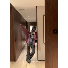 批发孔真烦呐 假两件双层荷叶边微喇休闲<b class='q'>裤</b>女修身显瘦韩里韩气<b class='q'>裤</b>子