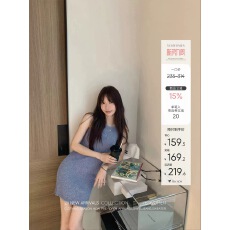 批发小宜定制 <b class='q'>山茶花</b>收藏家·夏季新款蓝色圆领修身显瘦短袖<b class='q'>T</b><b class='q'>恤</b>女N12