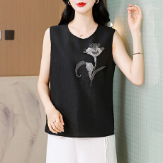 批发实拍2026夏季新款仿<b class='q'>真丝</b>绣花纯色宽松吊带<b class='q'>背心</b>无<b class='q'>袖</b>打底上衣