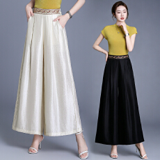 批发实拍2026夏季度假风流苏拉链宽松<b class='q'>阔腿裤</b><b class='q'>高腰</b>显瘦九分直筒休闲裤