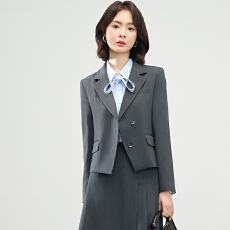批发职业西装外套女秋季新款高级感气质小个子短款修身学院风西服套装