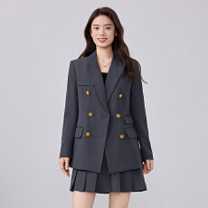 批发<b class='q'>职业</b>西装外套<b class='q'>女</b>秋季新款高级感气质韩版双排扣时尚修身西服<b class='q'>套装</b>