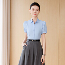 批发夏季短袖衬衣职业女装2025新款修身显瘦气质通勤正装<b class='q'>服务员</b><b class='q'>工作服</b>