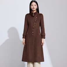 批发长款毛呢外套女2025年秋冬季时尚韩版<b class='q'>气质</b>女神范修身百搭长袖大衣