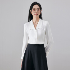 批发时髦洋气减龄蓝色<b class='q'>衬衣</b>小衫女2025秋季新款休闲百搭<b class='q'>OL</b>时尚简约<b class='q'>衬衫</b>