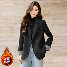 批发加棉保暖西装外套女2025冬季新款休闲百搭OL通勤百搭长袖职业西服