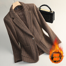 批发加棉加厚保暖<b class='q'>西装外套</b>女2025冬季新款简约干练气质通勤百搭小西服