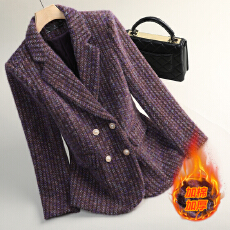 批发加棉加厚高级感双排扣<b class='q'>西装外套</b>冬装新款气质简约通勤百搭职业西服