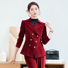 批发婚庆主持人职业正装高端双排扣西服套装女<b class='q'>秋</b>冬季高级感通勤工作服