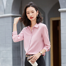 批发通勤百搭打底<b class='q'>衬衫女</b>2025年秋冬季简约干练气质休闲单排扣衬衣小衫