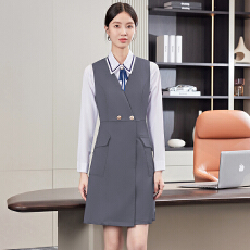 批发灰色无袖连衣裙女2025秋冬收腰通勤气质时尚中长款<b class='q'>职业</b>正装背心裙