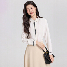 批发职业衬衫女长袖2026春新款气质咖啡厅<b class='q'>服务员</b><b class='q'>工作服</b>正装衬衣工装