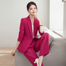 批发玫红色西装套装女2026春<b class='q'>秋</b>小个子高级感气质职业装小西服面试正装