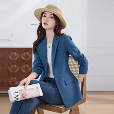 批发孔雀蓝西装外套女春<b class='q'>秋</b>2026新款休闲上衣气质英伦风高端小西服