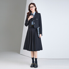 批发气质小个子短款学院风西服套装女2026新款高级感长袖职业西装外套