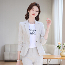 批发短款小西装外套女小个子春秋新款韩版通勤简约<b class='q'>百搭</b>气质OL西服套裤