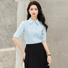 批发简约百搭衬衫女夏季新款时尚韩版气质<b class='q'>西装</b>内搭外穿短袖职业衬衣