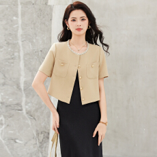 批发名媛小香风短款<b class='q'>西装</b>外套女春夏新款设计感高端小个子短袖西服外套