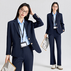 批发职业工作服西装外套女春季高级感简约艺考干练通勤长袖西服套装