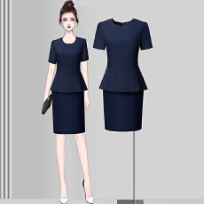 批发女装职业短袖小西装套装春夏季新款<b class='q'>通勤</b>气质售楼部接待原工作制服