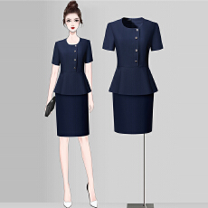 批发美容院短款<b class='q'>工作服</b>女夏季新款职业OL气质高端<b class='q'>酒店</b>餐饮服务员工装