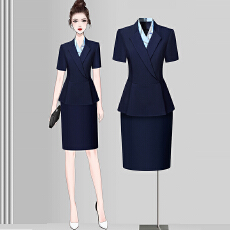 批发职业装气质女神范高端短袖上衣套装售楼部前台美容院<b class='q'>酒店</b><b class='q'>工作服</b>夏