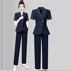 批发职业装气质女神范高端短袖套装售楼部前台美容院<b class='q'>酒店</b>通勤<b class='q'>工作服</b>