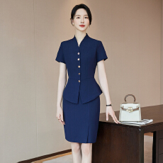 批发职业正装短袖西服外套女<b class='q'>夏</b>季新款通勤休闲单排扣修身气质西服套装