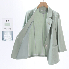 批发高级感西装套装女小个子<b class='q'>夏季</b>新款休闲时尚气质设计感七分袖小西服