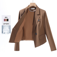 批发高级感西装外套女小个子春季新款休闲时尚气质设计感七分袖小西服