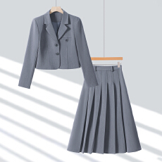 批发气质小个子短款学院风西服套装女2026新款高级感长袖职业<b class='q'>西装外套</b>