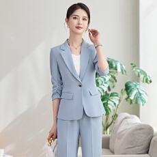 批发高端职业工作服西装外套<b class='q'>夏</b>新款修身显瘦正装面试服七分袖西服套装
