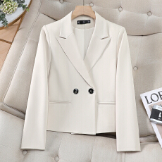 批发职业学院风短款西装外套女春秋新款港风名媛小众干练时尚小西服