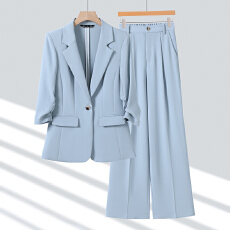 批发高端职业工作服西装外套<b class='q'>夏</b>新款修身显瘦正装面试服七分袖西服套装