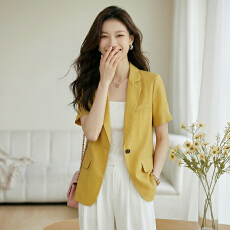 批发气质通勤工作服短袖小西装外套女春夏季新款休闲百搭<b class='q'>OL</b>小个子西服